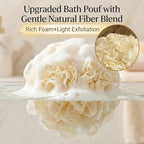 3 Pack Exfoliating Body Scrubber Set – Shower Gloves, Natural Back Scrubber Strap & Bath Pouf Sponge – Jute Cotton Blend Wash Mitt for Full Body Shower Routine & Daily Skin Care