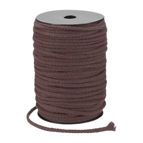 MECCANIXITY Macrame Cord 5mm x 295 ft Handmade Natural Cotton Rope, 8 Strand Twisted Braided Rope Cord for Plant Hanger Wall Hanging Dream Catcher Crafts Home Decoration, Dark Brown - color: Dark Brown