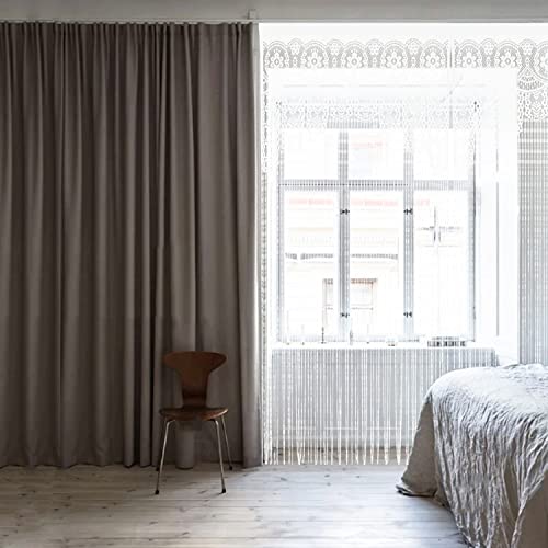 HSYLYM String Door Privacy Lace Curtain Macrame Boho Doorway Window Curtains for Wall Divider Windows Door Covers Decorative Room Separation (35×79in/90×200cm,White) - color: White, size: 35"W x 79"L (Pack of 1)