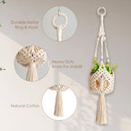 5.9 Inch Macrame Plant Hanger - Hanging Planter for Indoor Plants, Boho Decor Hanging Plant Holder with Tassels