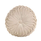 Round Filled Cushion,Velvet Cushions,Pleated Round Pillow, Scatter Cushion Home Decorative for Home Sofa Chair Bed Car Decor