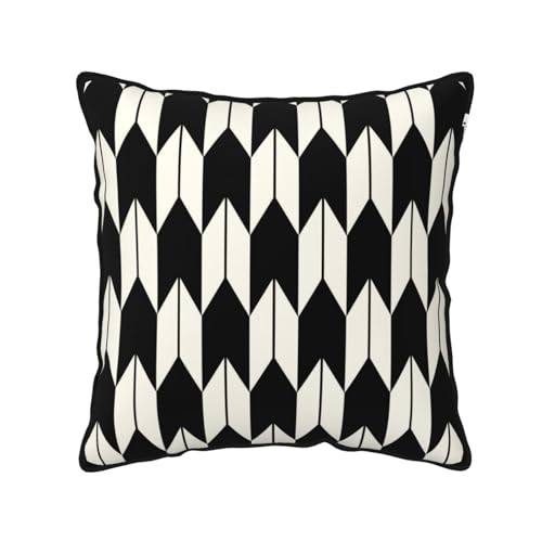 Black and White Modern Abstract Geometry Velvet Throw Pillow Covers 18x18 Inch Neutral Decorative Square Pillowcase Cushion Cover for Bed Sofa Living Room - color: Modern Geometry, size: 18" x 18" (Pack of 1)