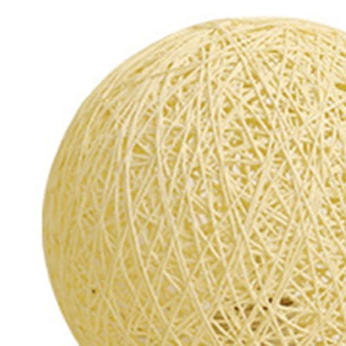 Garosa Rattan Ball Lamp, Dimmable LED Table Lamp with USB Charger, Stylish Wicker Night Light for Bedroom Living Room Wood Base 3W