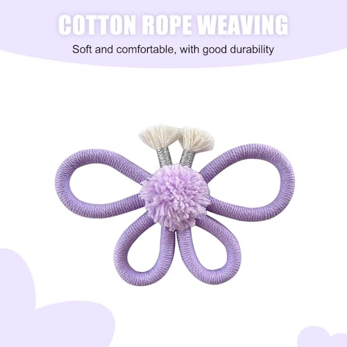 Woven Wall Decor, Cotton Bohemian Butterfly Shaped Wall Hanging Plaque Flower Room Wall Signs for Home Nursery Bedroom Farmhouse Bathroom Decorations