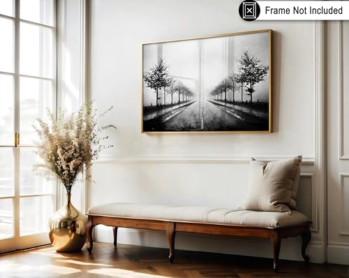 Monem Art Foggy Atmosphere Print - A Mortal in a Mirror World Poster - Landscape Art - Monochrome Office or Living Room Decor - 8x10 Unframed Wall Art by Adam Dauria - color: Style-06, size: 8"L x 10"W