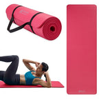 Gaiam Yoga Mat, Pilates & Exercise Mat, Thick Mat 2/5" (10mm) Workout Mat with Easy-Cinch Carrying Strap for Home & Gym Workouts - color: Pink