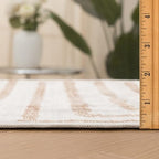 ReaLife Rugs Machine Washable Area Rug Runner - Living Room Bedroom Bathroom Kitchen Entryway Office - Non-Slip Baking Low Pile Stain Resistant Premium - Modern Geometric - Finn - Beige 2'6" x 6' - color: Finn - Beige, size: 2'6" x 6' (Rectangular)