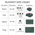 Sacred Thread Aztec Blanket Fleece, Reversible Native American Blanket, Western Throw, Native American Western (Lake Flannel), Queen (79”x95”) - color: Lake Flannel, size: Queen (79”x95”)