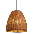 Farmhouse Rattan Chandelier 16.6" 3-Lights Boho Hand Woven Pendant Lights Wicker Dining Room Light Coastal Hanging Lighting Fixtures for Living Room Bedroom Kitchen Sink Restaurant Entryway Foyer - color: Brown-D-16.6IN