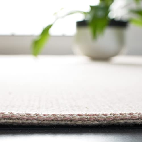 SAFAVIEH Augustine Collection Runner Rug - 2' x 9', Ivory & Pink, Cotton Stripe Fringe Design, Non-Shedding & Easy Care, Ideal for High Traffic Areas in Living Room, Bedroom (AGT501U) - color: Ivory/Pink, size: 2' x 9' (Runner)
