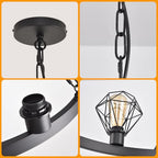 Wagon Wheel Chandelier Modern Farmhouse Pendant Light,Black Farmhouse Chandelier, 6-Light Wagon Wheel Chandelier with Adjustable Height, Dining Room Light Fixture, Hanging Lights - color: B