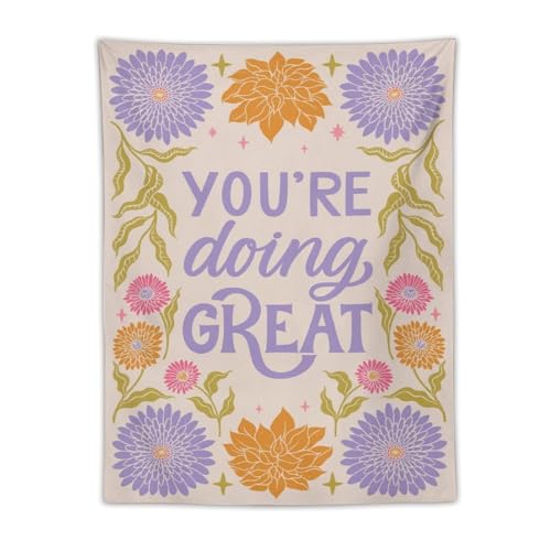 DDCBNS Vintage Flower Tapestry,Retro 50s 60s Floral Tapestry Wall Hanging Home Décor for Girls Bedroom Living Room Dorm Wall Décor W30 x 40" H - color: Bohemian Style_04, size: 40"L x 30"W