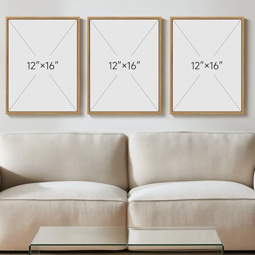 Framed Pastel Green Landscape Wall Art Bedroom, 3 Piece Minimalist Misty Mountain Scenery Canvas Artwork for Walls, Sage Green Paintings Prints Wall Decor for Living Room Home Office, 12x16 Inch - color: Pastel Green
