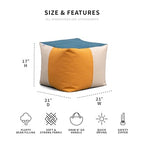 Big Joe Square Ottoman Weatherproof Bean Bag Footrest, Sunset Block Intertwist, Weather Resistant UV-Protected Fabric, 2 feet - color: Sunset Block, size: Square Ottoman