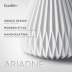 RONDURE 9.1" Modern Ceramic Table Lamp, Fully Dimmable Bedside Lamp for Bedroom Living Room Nightstand, White Translucent Ceramic Shade, Warm Ambient Decorative Corded Lighting, Bulb Included - style: Ariadne