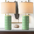 PARTPHONER 23" Farmhouse Modern Ceramic Table Lamp Set of 2 - Sage Green Bedside Lamps for Bedroom & Living Room, Nightstand, Desk, End Table - color: Sage Green