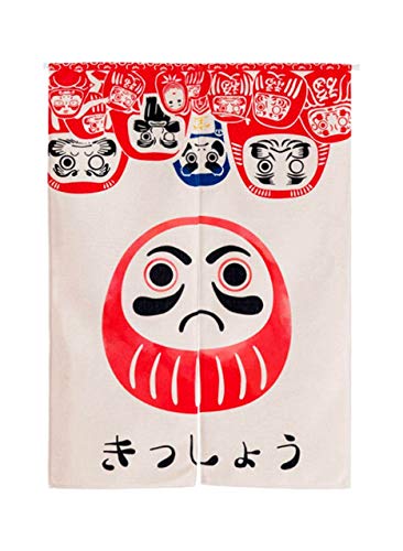 LIGICKY Noren Japanese Style Doorway Curtain Doll Daruma Printed Window Treatment Door Tapestry for Home Decoration 33.5" Width x 47.2" Long - color: Doll Daruma, size: 33.5"W x 47.2"L (Pack of 1)