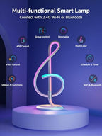 Lepro TB2 AI Smart Table Lamp, RGB+IC Addressable LED Lamps Alexa Google Home Enable, APP Control DIY Color Changing Modern Spiral Lamp, Music Sync, AI Generated Lighting LLM, 2.4 GHz WiFi/Bluetooth - style: Treble Clef
