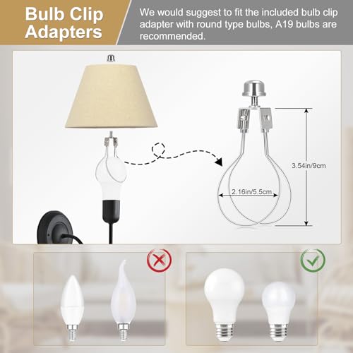 Lamp Shades with Glitter Gold Thread, Replacement Lamp Shades for Table Floor Bedside Lamps, 5.5" Top x 10" Bottom x 6.6" High, Durable Lampshade with Spider Fitter, Bulb Clip Adapters Included - color: Pale-Yellow with Gold Thread