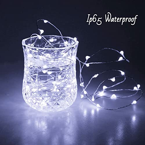Ineximun 24 Pack LED Fairy Lights Battery Operated 7Ft 20Led Mini String Lights Waterproof Christmas Lights for Mason Jars Bedroom DIY Party Wedding Christmas Decor White - color: White