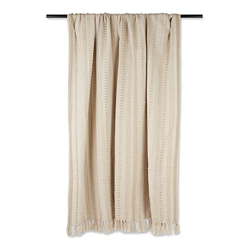 DII Braided Striped Decorative Throw Blanket, 50x60, Vintage Linen - color: Vintage Linen