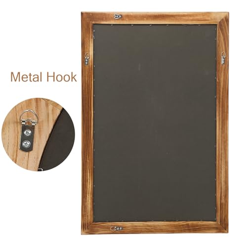 ULIKE Rectangular Wood Mirror with Natural Wooden Bead Frame, 24x36 Inch Rustic Farmhouse Wall Mirror for Bathroom Nursery Bedroom Living Room Brown - color: A Bead Rustic Brown