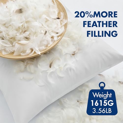 MIULEE Pack of 4 26x26 Euro Pillow Inserts, Premium Feather and Down Decorative Throw Pillows, Fluffy and Choppable, Cotton Fabric for Sofa Bed Couch - size: 26x26 Inch