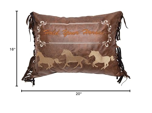 Carstens, Inc. Hold Your Horses Western Throw Pillow 16"x20"
