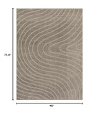 LUXE WEAVERS Modern Geometric Wave Taupe 4x6 Area Rug - color: Taupe, size: 4' x 6' (Rectangular)