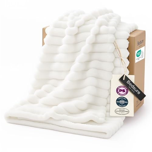 Bedsure GentleSoft White Throw Blanket for Couch - Cozy Soft Fleece Summer Throw Blankets for Bed, Cute Small Gift for Women Girls, House Bedroom Decor Aesthetic, Off White, 50x70 Inches - color: Off White, size: Throw XL