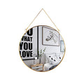 LONGWIN Hanging Wall Circle Mirror Decor Gold Geometric Mirror with Chain for Bathroom Bedroom Living Room 11.8" - size: 11.8"L x 11.8"W