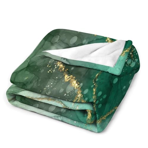 Modern Marble Blanket, Abstract Luxury Baroque Golden Lake Green Stone Veins Pattern Soft Warm Cozy Plush Flannel Covers for Livingroom Bedroom Couch Chair Camping Travel Home Decor Tapestry 30x40in - color: Abstract-19, size: 30W" x 40L"