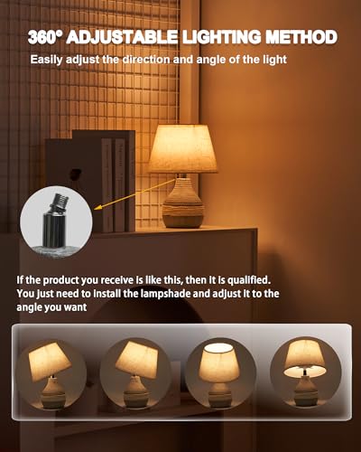 UMEXUS 10” Small Ceramic Cordless Table Lamp with Timer, Dimmer, Linen Shade, Remote Control, Rechargeable Battery Light for Patio Nightstand Kitchen Counter Living Room Side Table, Bulb Included - size: 10"H Mini - Rope accent design