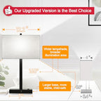 21" Touch Bedside lamps with 2 USB & AC Outlets, 3-Way Dimmable Bedside Table Lamps Set of 2 for Bedroom Living Room Office Reading, Gray Shade Lamps for Night Stands, 5000K LED Bulbs Included - color: (2 Pack)Gray Linen & Matte Black(Base)-5000K Bulbs In