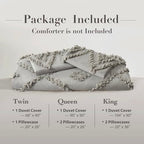 Oli Anderson Tufted Duvet Cover King Size, Soft and Lightweight Duvet Covers Set for All Seasons, 3 Pieces Boho Embroidery Shabby Chic Bedding Set (Light Grey, King, 104''x90'') - color: Light Grey, size: King(104"×90")