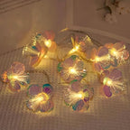 Fiber Optic Flower String Lights Battery Operated 5ft 10 LED Artificial Flower Garland Fairy Lights for Wedding Christmas Party Room Garden Decor (Warm White, 5ft) - size: 5ft