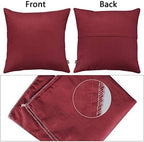 Thmyo 4-Pack 100% Cotton Comfortable Solid Decorative Throw Pillow Case, Square Cushion Cover Pillowcase Sublimation Blank Pillow Covers DIY Throw Pillowcase for Sofa(22x22 inch/ 55x55cm,Wine red)
