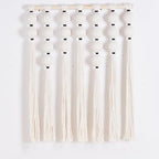 RUIZHIXUAN Macrame Wall Hanging Macrame Ball Wall Hangings Tapestry Cotton Textile Boho Wall Decor Art Bohemian headboard Handwoven 23.6" Wx30 L (white) - color: white