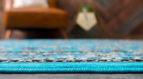 Unique Loom Sialk Hill Collection Area Rug - Washington (2' 2" x 3' 1" Rectangle, Turquoise/ Black) - color: Turquoise/Black, size: 2'2" x 3'1" (Rectangular)