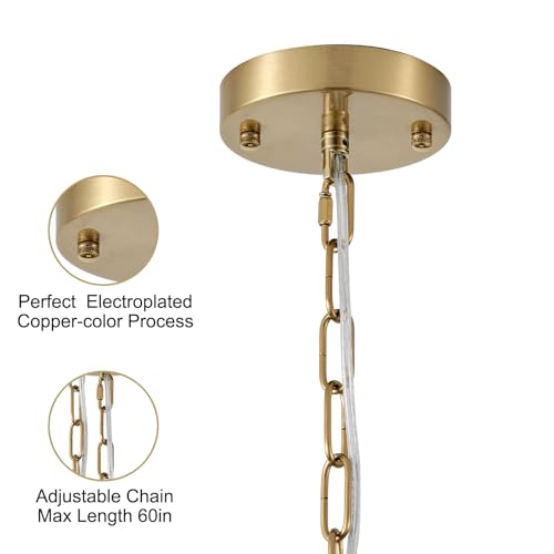 20" Rattan Large Boho Chandelier Ceiling Light Fixture, 6-Light Farmhouse Wicker Hand-Woven Chandelier Rattan Ceiling Pendant Light Fixture for Dining Room Bedroom Hallway Kitchen Island(Gold) - color: Gold 6-Light 20" T-Shape