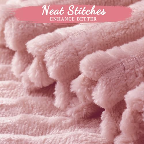 Buryeah 12 Pcs Flannel Throw Blanket Bulk 50 x 60 in Sleepover Blanket Outdoor Wedding Throw Lightweight, Oeko-tex Standard 100 Certified for Sofa Homeless Gifts (Dusty Pink) - color: Dusty Pink