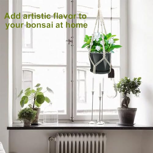 2 Pack Macrame Plant Hangers, 20‘’ Plant Hangers Indoor, Handmade Woven Cotton Style Hanging Plant Holder, Short No Tassels for Indoor Outdoor and Home Decor Hanging Planter - size: 20inch