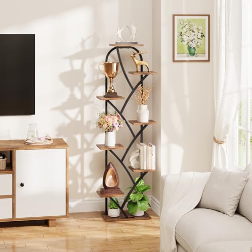 Indoor Plant Stand with Grow Lights, 8 Tiered, 59.5" Tall | Plant Shelf, Flower Holder, Heavy Duty Anti-rust Iron Pipes, Water-resistant & Anti-corrosive Wood, Auto Timer
