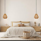 LynPon 12“ Boho Rattan Pendant Light with Rod Hanging, Black Boho Light Fixture with Hanging Lamp Shade, Farmhouse Coastal Wicker Pendant Light for Kitchen Dining Room Bedroom Hallway Foyer Bathroom - color: 12" Black and Natural