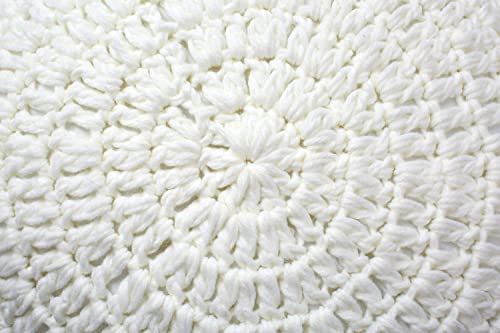 Byitre Bohemian Round Pillow 20 Inch | 100% Cotton Decorative Pillow Hand Tufted with Chunky Textured Poms | Boho Throw Pillow for Bed or Couch | Natural White Throw Pillow - color: Sunflower White