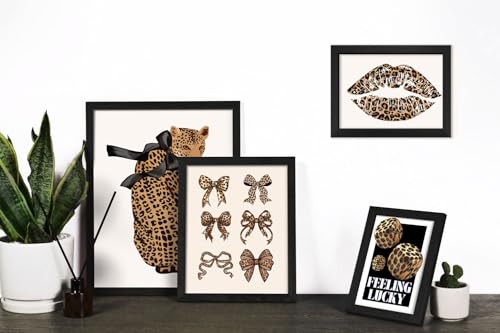 ANERZA 16 PCS Framed Leopard Wall Art Decor, Cheetah Wall Prints for Bedroom, Preppy Gallery Wall Frame Set, Trendy Posters for Living Room Aesthetic, Funky Collage Kit, Dorm Artwork - color: Brown, size: 12"x15" Framed