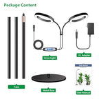 Aumtrly Large Plant Light for Indoor Plants, 2 Head Full Spectrum Grow Light with 68" Adjustable Stand for Growing Large Tall Plants, Black Halo Floor LED Grow Lamp with 16 Hour Timer - size: 2 head 68inch/black