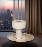 Cruiser’s Caché 13" Contemporary Boucle Fabric Table Lamp, Cream Color. Complete with Lampshade - style: Contemporary Boucle