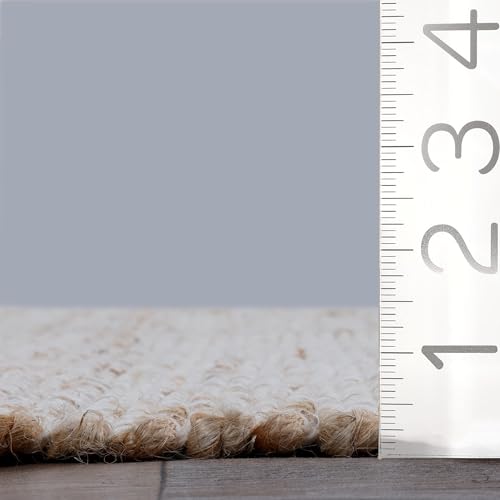 KEMA 2' x 8' Jute & Cotton Handwoven Runner Rug, Natural Reversible Farmhouse Boho Area Rug, Durable Woven Carpet for Hallway, Entryway, Kitchen, Bedroom, Living Room & Indoor Outdoor Use - size: 6' x 9' (Rectangular)