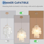 Mini Chandelier Capiz Shell Dinning Room Chandeliers 11" Ceiling Light Polished Gold Finish Flush Mount Mordern Pendant Light for Kitchen,Living Room,Bathroom,Bedroom,Dimmable Led Bulb Included - size: 11 inch mini